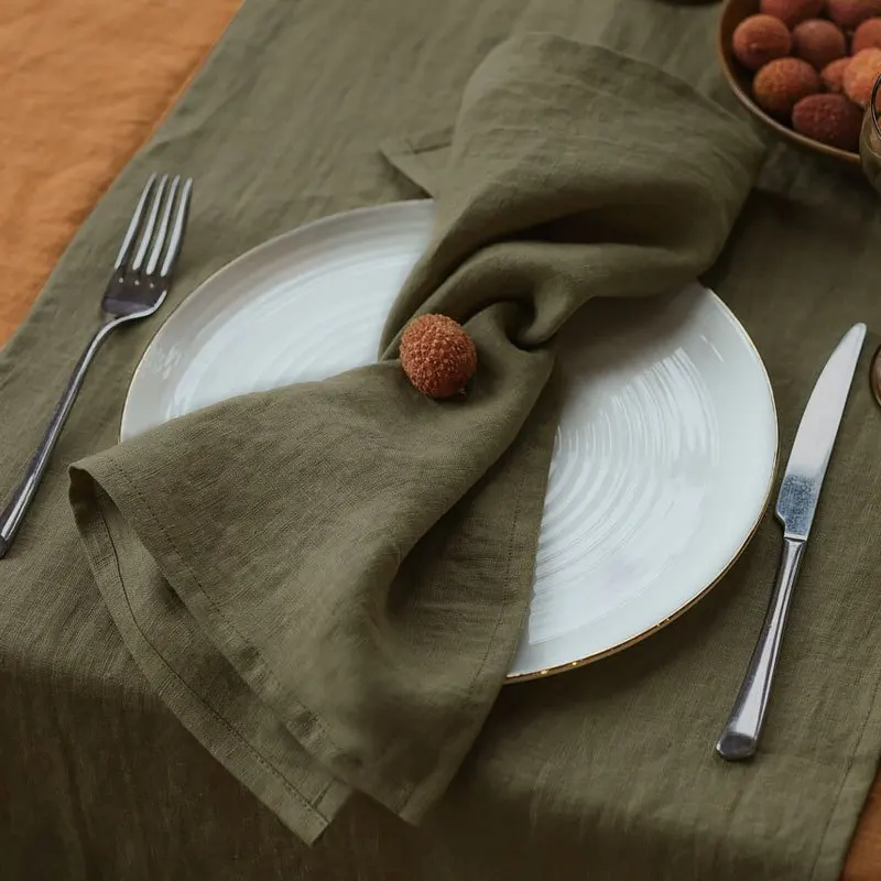 Kf-Sa0143F5D39964F2B83Addf97B288Ccc4B Luxurious 100% Flax Linen Napkins - Set Of 10, Soft &Amp;Amp; Washable - Image 1