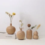 Japanese Flowers Bottle Wooden Vase for Flower Home Decor Decorative Flowers Vase Living Room Decoration Office Desktop Ornament