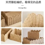 Scalloped Edge Basket, Paper Rope Storage Baskets, Hand Woven Baskets For Shelves,Natural Baskets For Organizing - Image 5