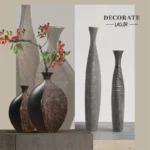 Light Luxury Retro - style Vertical Black Resin Vase Ideal for New Chinese - inspired Living Room and Entrance Dried Flower Dec - Image 2