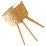 Wood Woven Plant Pot on Standing Legs Household Planter Pot Plant Shelf Indoor Wood Flower Plant Shelf Indoor Weaving Flowerpot - Image 4