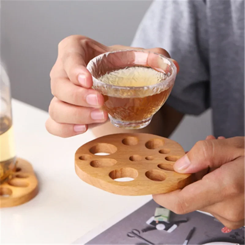 3PCS Wood Coasters Cute Decorative Lotus Root Cup Pad Eco-friendly Beech Coaster Reusable Hollow Mats for Tableware Bowl Plate 3 kf Sa3d87d46f99d476cb0c52161013cff76W