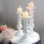 Chic Rustic Wooden Candlestick & Succulent Tray for Cozy Decor