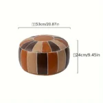 Decorative Moroccan PU Leather Pouf Soft Round Cushion Without Core Unstuffed Cushion Pillow Modern Home Decor for Living Room - Image 6