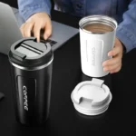Travel-Ready Stainless Steel Mug – Hot & Cold Drinks for Hours - Image 2