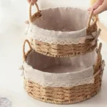 Wicker Baskets Storage Baskets Sundries Organizer with Lid Bathroom Clothes Laundry Basket Household Towel Toys Container Basket - Image 3