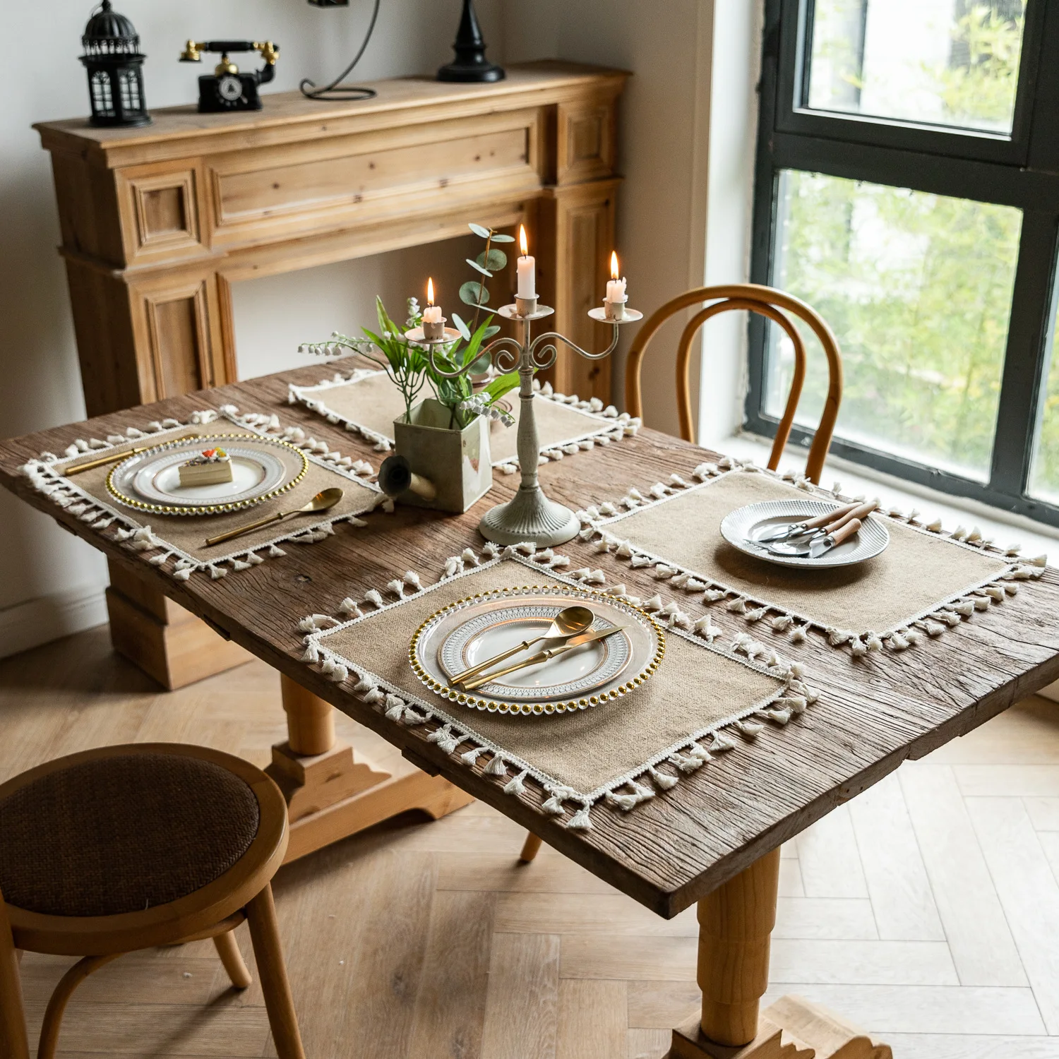 2 PCS Braided Placemats Heat Resistant Jute Table Mats Farmhouse Woven Fabric Natural Place Mats for Decorations Indoor Outdoor 36 kf Sa4c6588c6b0a4f678d382f7c52194ed1N
