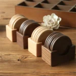 Blank Wood 6pcs/set Placemats Coasters Tea Coffee Cup Pad Decor Durable Heat Resistant Round Drink Mat Bowl Home Teapot Holder - Image 4