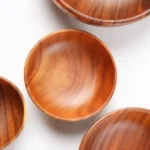 Acacia Wooden Fruit Salad Bowl, Japanese Style Rice Bowl, Single Wooden Ramadan Tableware, Utensils for Kitchen, Wood Soup Bowls - Image 3