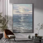 Natural Sea Wave Landscape Oil Painting Wall Canvas, Home Art, Hand Picture, Modern Artwork for Living Room, Unframed - Image 3