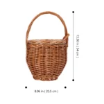 Foldable Picnic Basket Wicker Tray Decor Daily Supplies Multi-function Storage Shopping Bins with Lids - Image 5