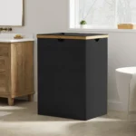 165L Large Laundry Hamper Basket with Bamboo Handle, 2 Compartments, Oxford Fabric, Grey - For Laundry Room, Dorm, Home - Image 3