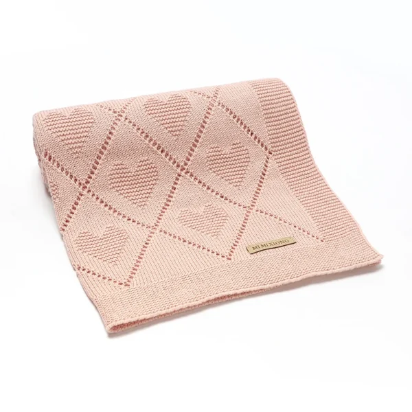 Cozy Knitted Cotton Baby Blanket for All Seasons, 90 x70 cm