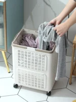 Nordic Sle Foldable Plastic Laundry Basket with Wheels Batoom Dir Clothes Hamper Storage Basket Home Use Clothes Organizer - Image 4