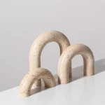 Natural Marble Sculpture Geometric Arch Semicircular Arch Ornament Yellow Cave Stone Decorative Figurines Living Room Decoration - Image 2