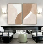Beige Brown Abstract Canvas Art for Modern Living Spaces - Image 3