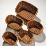 Hardness Rattan Wicker Woven Serving Baskets Handwoven 10 Styles Bread Fruit Vegetables Basket Household Rattan Basket - Image 3