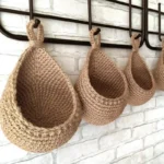 Handwoven Hanging Wall Vegetable Fruit Basket Organizer Container Decor for Kitchen Garden Mount Wall Plant Flower Onion Storage