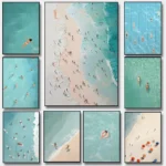 Vibrant Nordic Summer Girl Pool Party Canvas Art for Home Decor