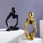 1pc Thoughtful Character Statue Ornament Decorative Figurine Office Desk Decoration Art Sculpture Gifts Home Decor Accessories - Image 3