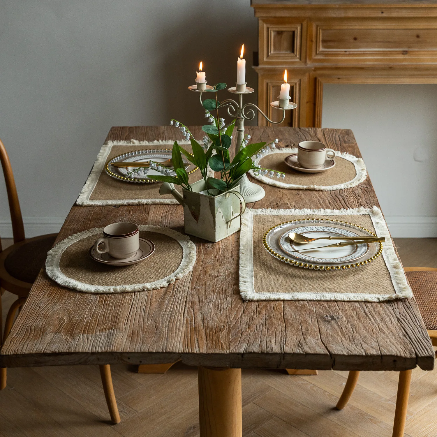 2 PCS Braided Placemats Heat Resistant Jute Table Mats Farmhouse Woven Fabric Natural Place Mats for Decorations Indoor Outdoor 17 kf Sa7ab61bddf5a4aba9b214d174f2fee6aK