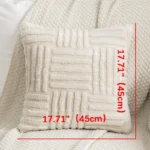 1pc Boho Faux Fur Plush Throw Pillow Covers, Cream White, Luxury SoftFluffy Decorative Cushion Cover Pillowcase for Sofa, Couch - Image 6