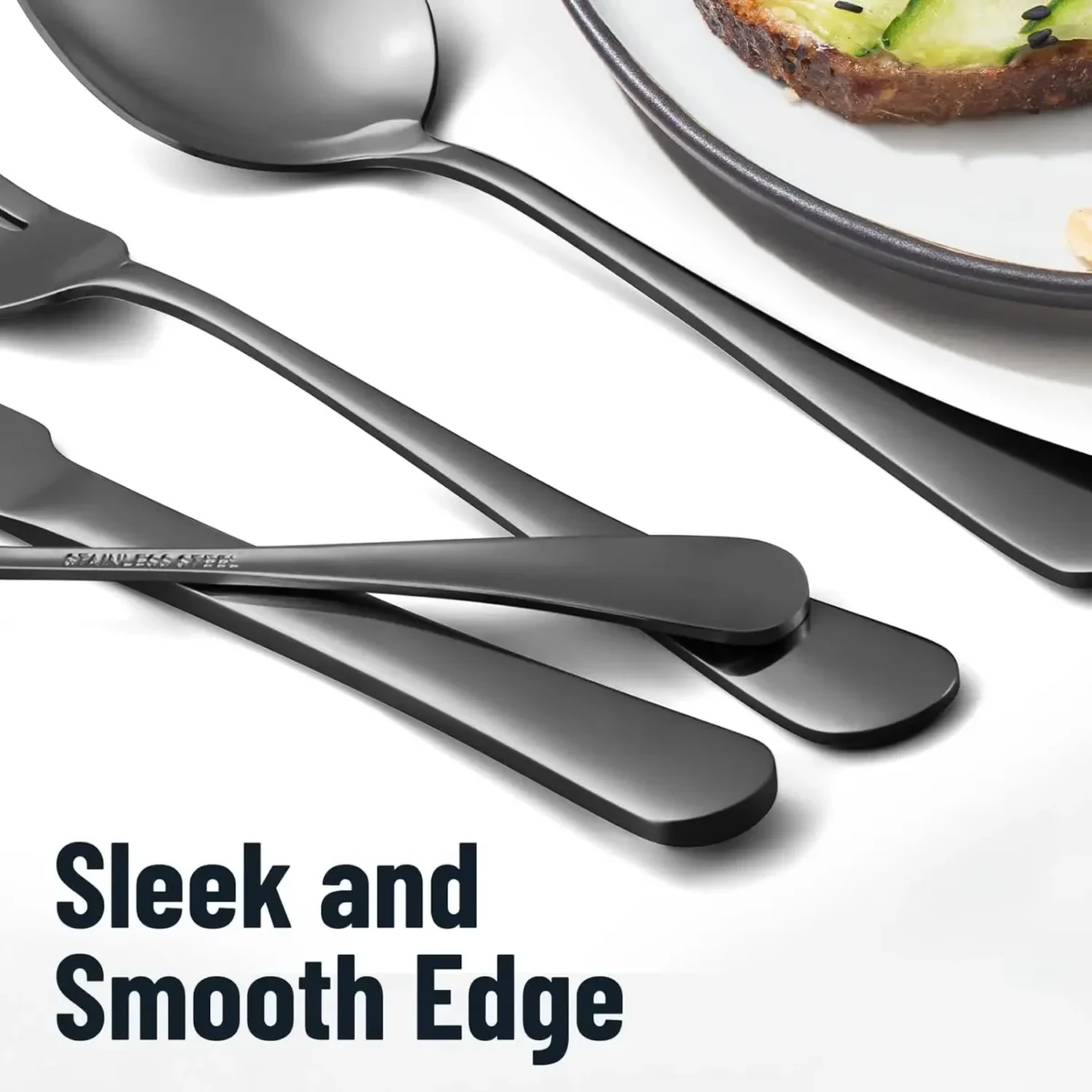 Black Silverware Set, 24-Piece Mirror Polished Flatware Set for 6, Food-Grade Stainless Steel Cutlery Set, Includes Spoons Forks - Image 5