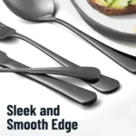 Black Silverware Set, 24-Piece Mirror Polished Flatware Set for 6, Food-Grade Stainless Steel Cutlery Set, Includes Spoons Forks - Image 5