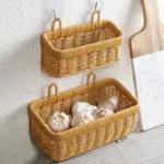 Wall Hanging Storage Basket Container Decorative Basket Hand Woven Kitchen Storage Basket for Garden Flower Pot Living Room - Image 2