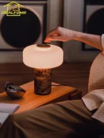 Danish Designer Glass Marble Table Lamp LED Designer Atmosphere Desk Lights Living/dining Room Bedroom Bedside Study Background - Image 2