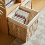 Picnic Basket Seaweed Wicker Sundries Basket Toy Organizer Clothes Sundries Closet Dirty Clothes Storage Folding Rattan Storage - Image 4