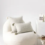 Beige Cushion Cover Nordic Striped Solid Color Pillowcase for Bedroom Sofa Bohemia Tassels Home Decor 30x50cm/45x45cm 1PC - Image 6