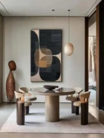 Wabi Sabi Abstract Canvas Art: Rich Textured Modern Decor - Image 2