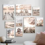 Coastal Serenity Canvas Print - Wooden Bridge Beach Scene