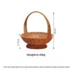 Outdoor Picnic Fruit Hand Basket Tall Rattan Simple Home Shopping Decoration Storage Woven Gift Basket Rattan Basket - Image 6