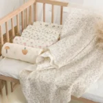 120X150CM Summer Floral Muslin Baby Blankets Baby Swaddle Wrap Receiving Blankets Soft Sleeping Bed Crib Quilt Stroller Blanket - Image 2