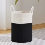 Woven Rope Laundry Hamper for Decorative Storage of Dirty Clothes, Toys and Blankets in Bathroom - Image 3