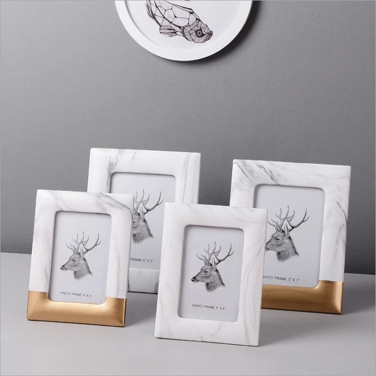European Modern White Marble Accents Ceramic Photo Frame Rectangle 3.5x5 4x6 5x7 Inches For Home Tabletop Decoration 6 kf Sabbf362568544e4bbaa7b1b5f37e71555