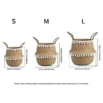 Handmade Seagrass Storage Basket Foldable Laundry Straw Wicker Rattan Seagrass Belly Garden Flower Pot home decor Planter Basket - Image 6
