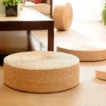 Handmade Woven Natural Straw Round Pouf Tatami Cushion Floor Japanese Style Cushion Home Textile Tea Ceremony Home Ground Mat - Image 4