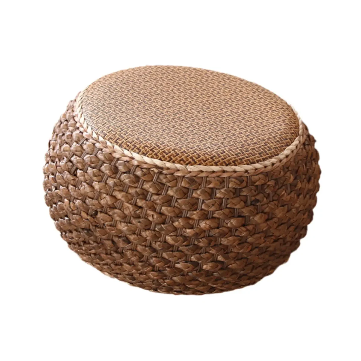Rattan Pouf Ottoman Round Footrest Lightweight Comfortable Foot Stool for - Image 1