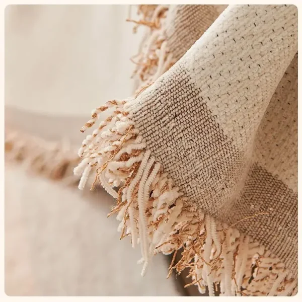 Luxurious Green Chenille Sofa Cover - Chic Geometric Blanket