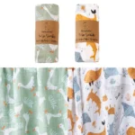 Kangobaby #My Soft Life# 2pcs Set 100% Cotton Baby Muslin Swaddle Blanket Newborn Bath Towel Infant Wrap - Image 2