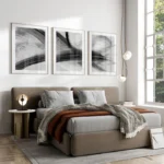 Elegant Black & White Abstract Canvas Art for Modern Homes - Image 3