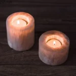 Natural Ore Cylindrical Candle Holders Desk Decoration White Gypsum Candlestick Wax Melt Burner Creative Home Aroma Container - Image 3