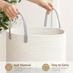 Stylish 58 L Cotton Rope Laundry Basket for Toys & Blankets - Image 4