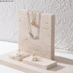 Wabi-sabi natural yellow cave stone storage tray European vintage marble tray Natural cave stone jewelry display plate tea tray - Image 3