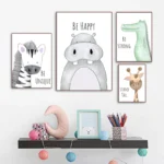 Whimsical Animal Canvas Art for Baby Room Decor - Image 3