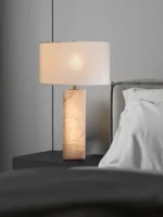 Minimalist Modern Luxury Marble Table Lamp 2025 Home Decoration Items Bedroom Bedside Nightstand Stone Light Hotel Decor - Image 2