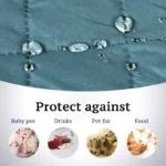 Protective Waterproof Slipcover for Pet-Friendly Sofa Bed - Blue - Image 5